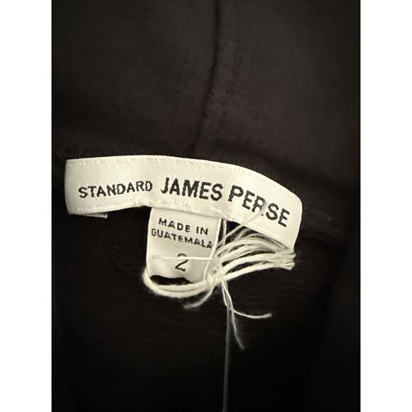 James Perse Black Cropped Cotton Jersey Hoodie size Medium (2) - Picture 3 of 8